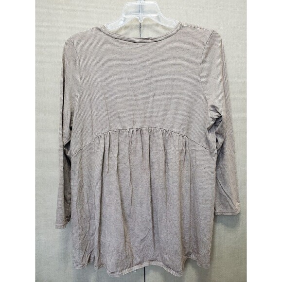 Pure Jill J Jill Cotton Blend Pinstriped Shirred Back Tunic Size XL - Picture 4 of 6